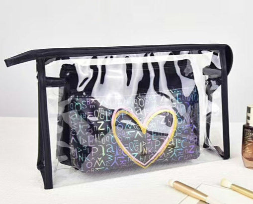 Golden Heart Clear Pouch